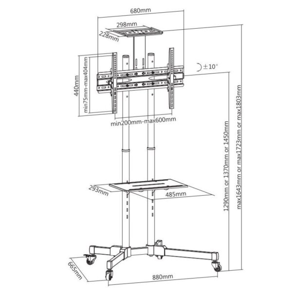 XANTRON Universal TV stander m/hjul