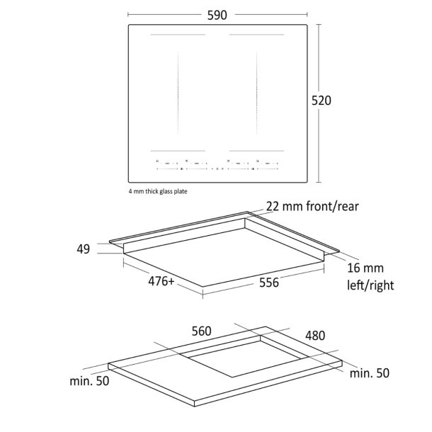 Scandomestic HOI60F2FLEX kogeplade