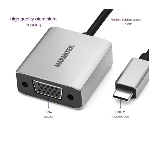 Marmitek USB-C til VGA adapter