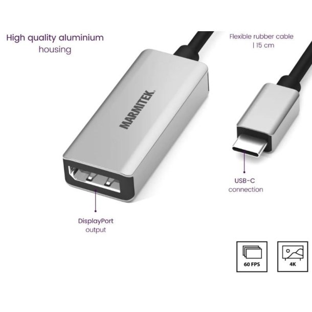 Marmitek USB-C til DisplayPort adapter
