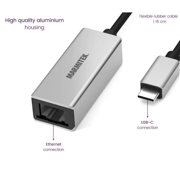 Marmitek USB-C til Ethernet adapter