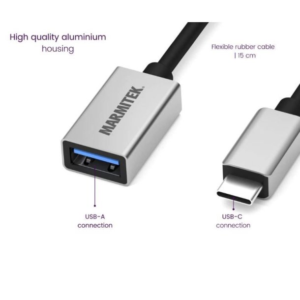 Marmitek USB-C til USB A 3.0 adapter