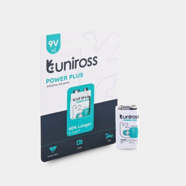 UNIROSS Batteripakke - Gratis borddisplay v. kb af 2 pakker