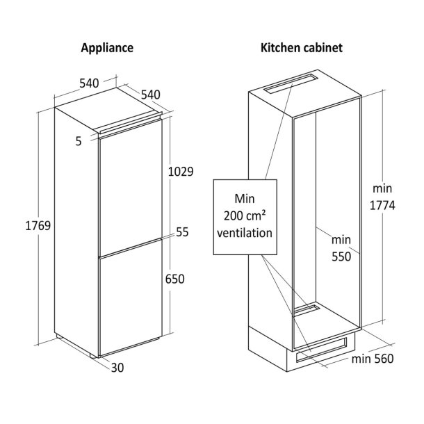 Scandomestic BIC249WE K�le-fryseskab