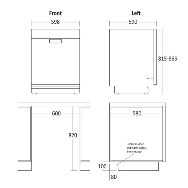 Scandomestic DWB1442XC opvaskemaskine
