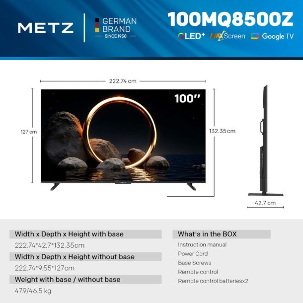 Metz 100MQH8500Z 100" QLED Google TV