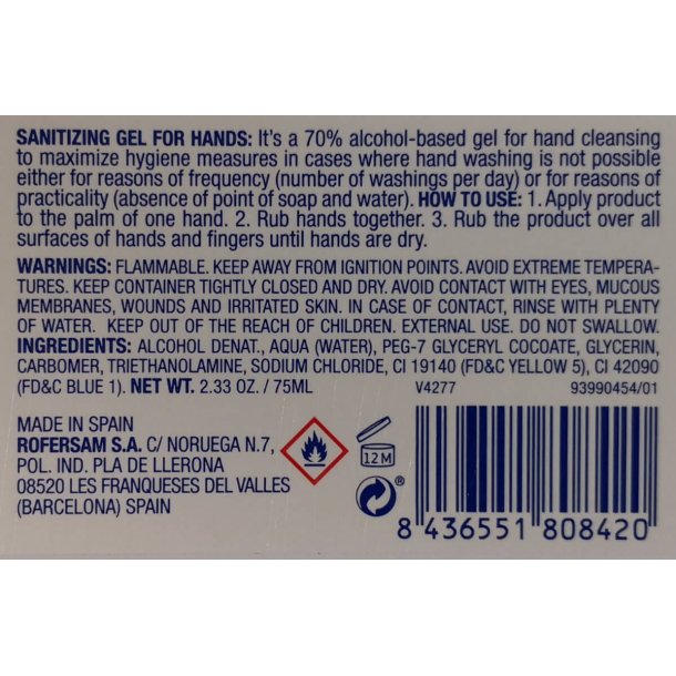 AseptoVir 75 ml h�ndsprit (gel) med 70% alkohol