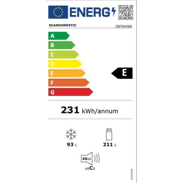 Scandomestic CBF304WE K�le-fryseskab