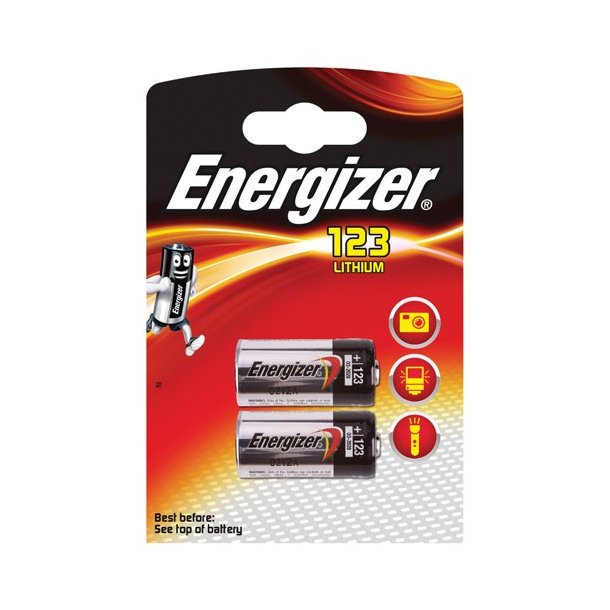 Energizer CR123 lithium batteri til foto/alarm
