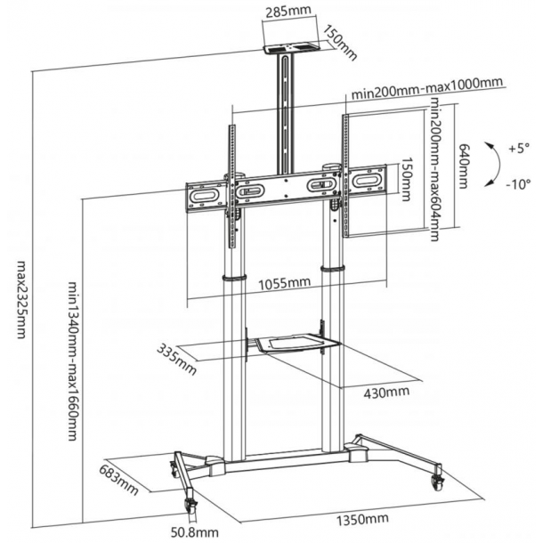 SBOX FS-3610 TV-stander - SORT