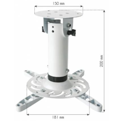 Techly ICA-PM200WH projektorbeslag - 15 cm fra loftet