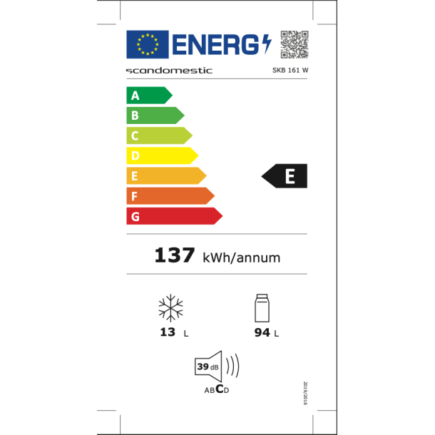 Scandomestic SKB 161 W k�le-fryseskab