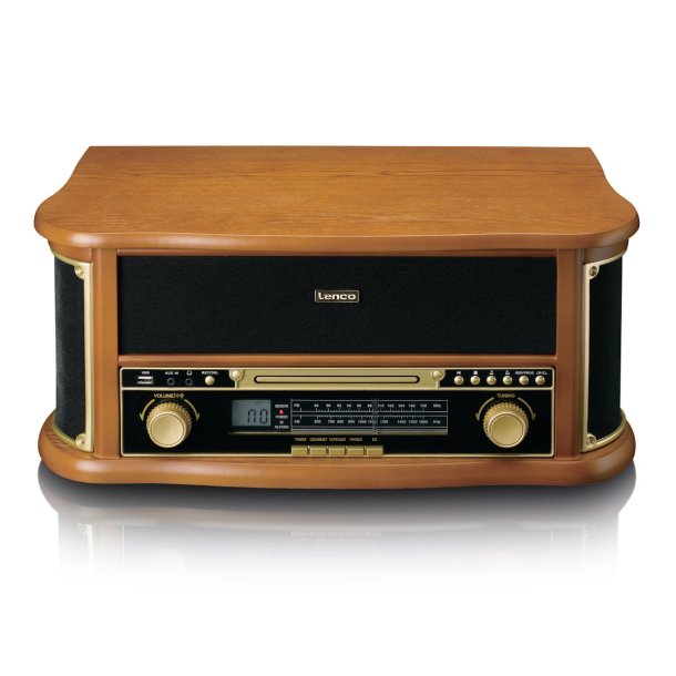 Lenco TCD-2551WD klassisk vintage musiksystem 