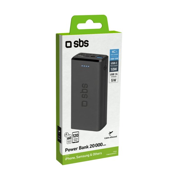 SBS TTBB20000FASTK powerbank med 20.000 mAh