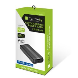 Techly I-CHARGE-2000020W powerbank med 20.000 mAh