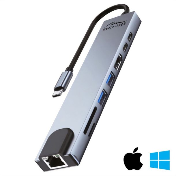 Media-Tech 8-i-1 Giga LAN Hub &amp; Dockingstation