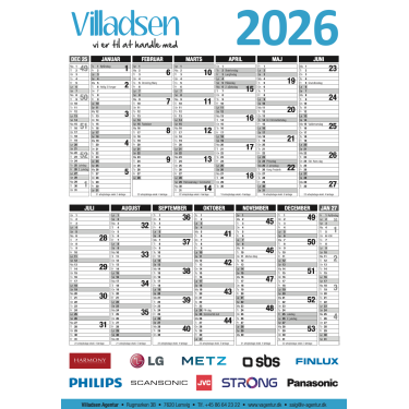 Villadsen 2026 kalender
