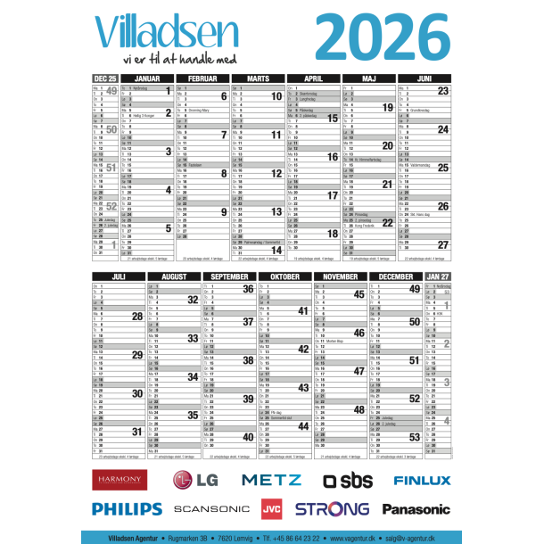 Villadsen 2026 kalender