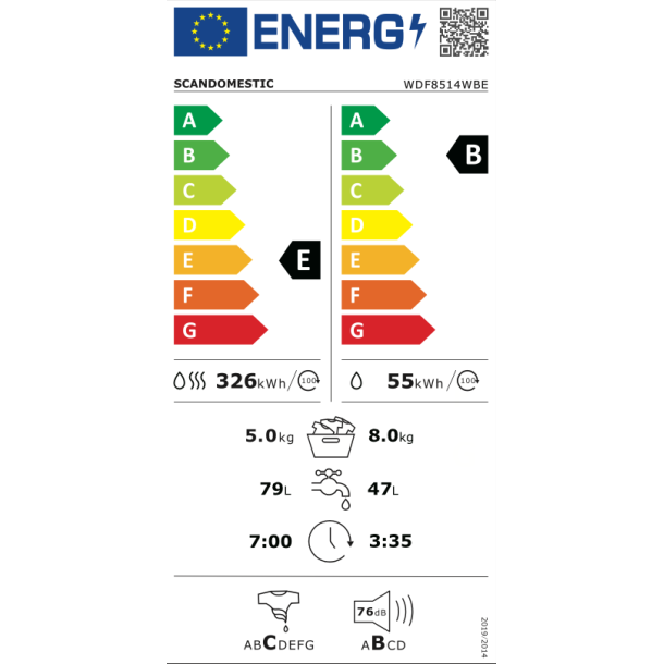 Scandomestic WDF8514WBE vaskemaskine