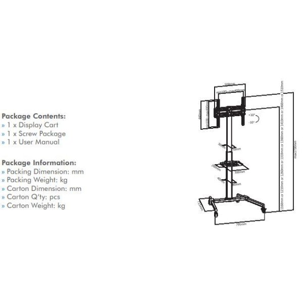 LogiLink BP0121 TV-stander med hjul
