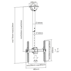 Techly loftbeslag 56-91 cm