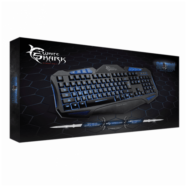White Shark GK-1621B gamertastatur - BL/SORT