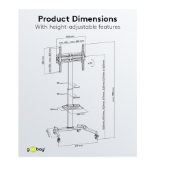 Goobay Trolley op til 35 kg / 70 / VESA 400 x 400 inkl. hylde